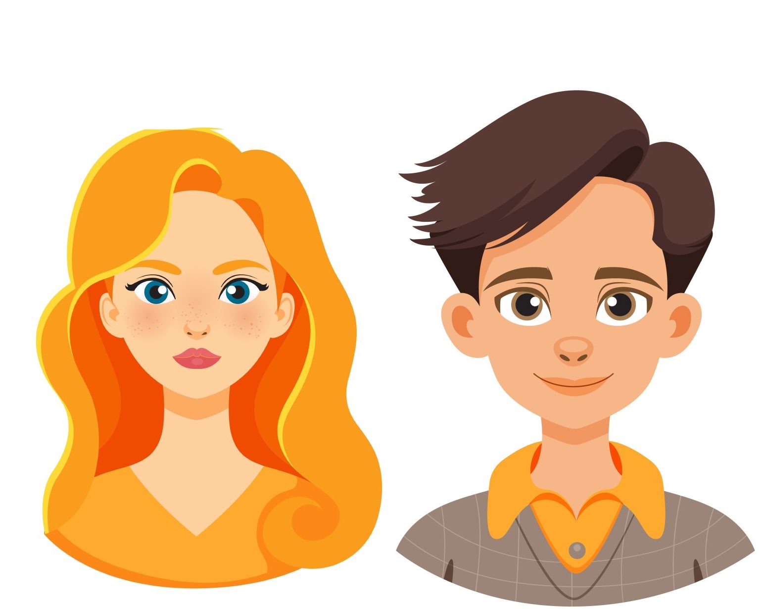 Smiling Man and Woman Illustration