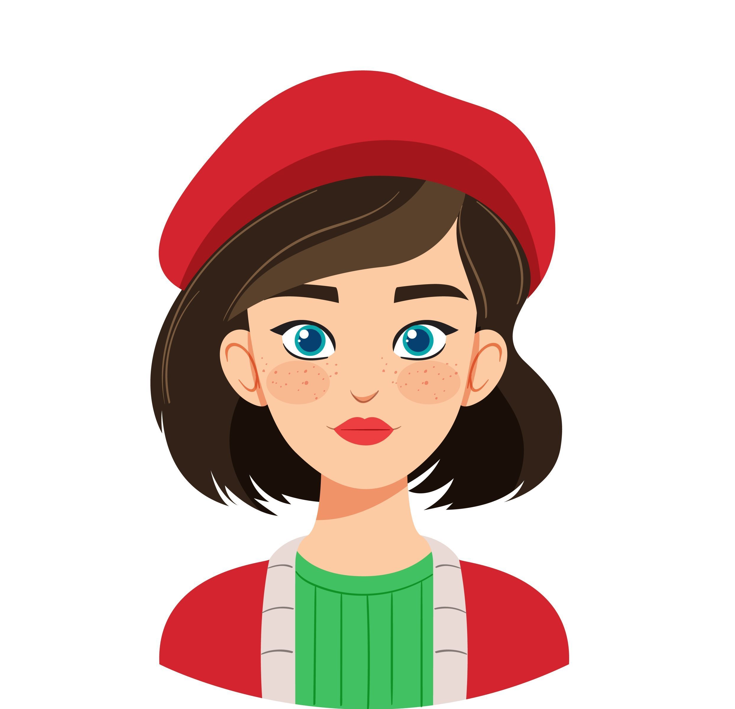 Stylish Girl with Red Beret